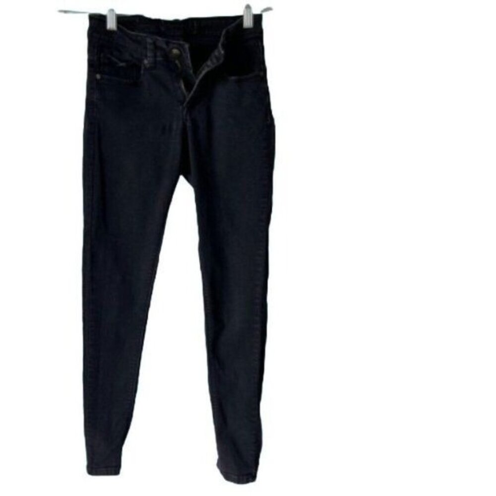 Ripped Stretched Skinny Jeans ENCORE Salvaje Black Denim Pants Size 03